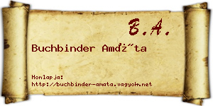 Buchbinder Amáta névjegykártya